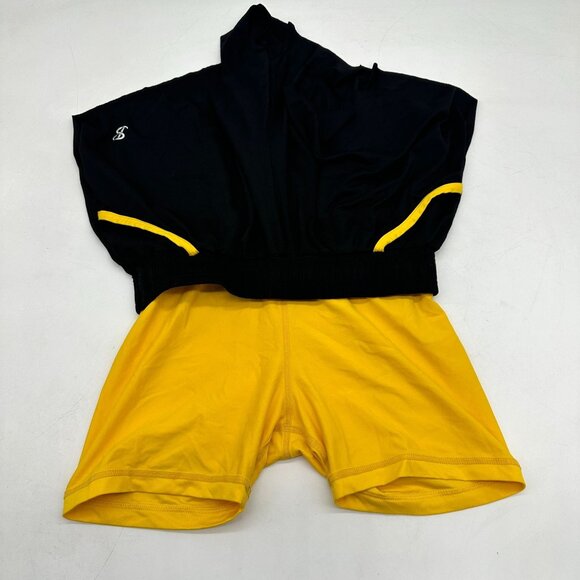 Sofibella Shorts Womens Pull On Gold Jewel Performance Athletic Black Yellow XS - Picture 5 of 11